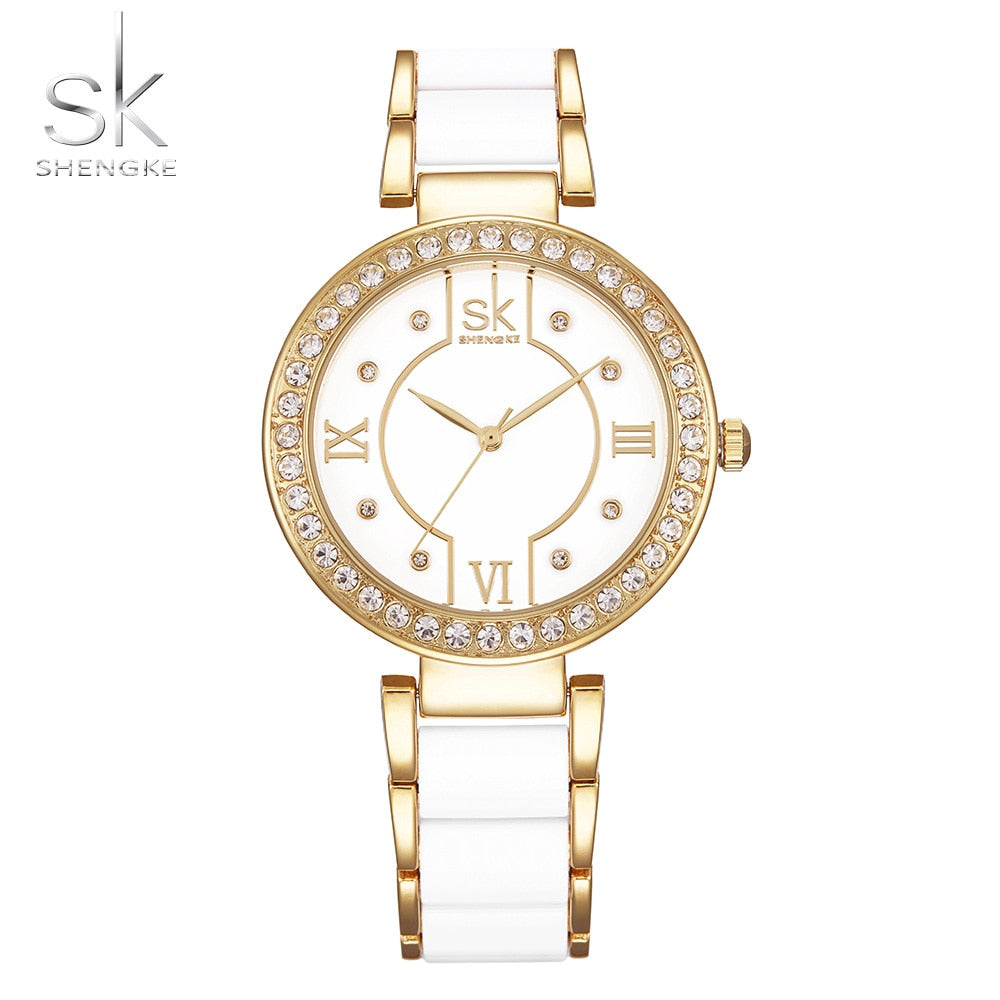 2019 Shengke Women Crystal Classical Watches